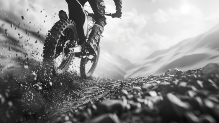 Foto gratuito hombre montando una bicicleta de tierra