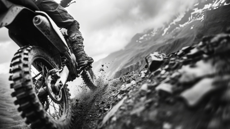 Foto gratuito hombre montando una bicicleta de tierra