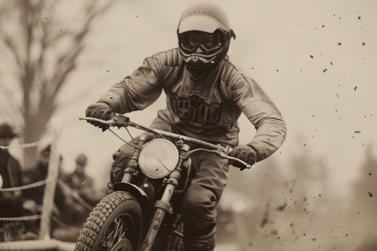 Foto gratuito hombre montando una bicicleta de tierra