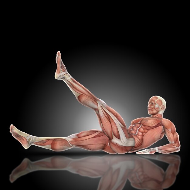 Hombre musculado haciendo abdominales