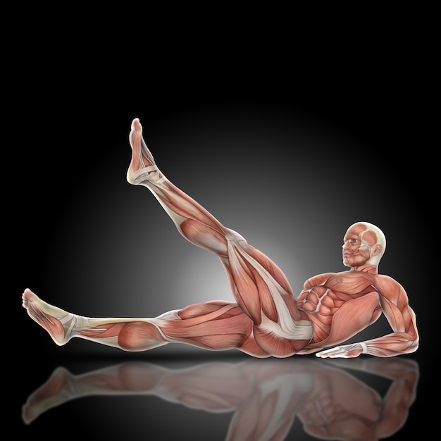 Hombre musculado haciendo abdominales