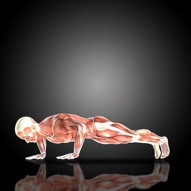 Foto gratuita hombre musculado haciendo flexiones