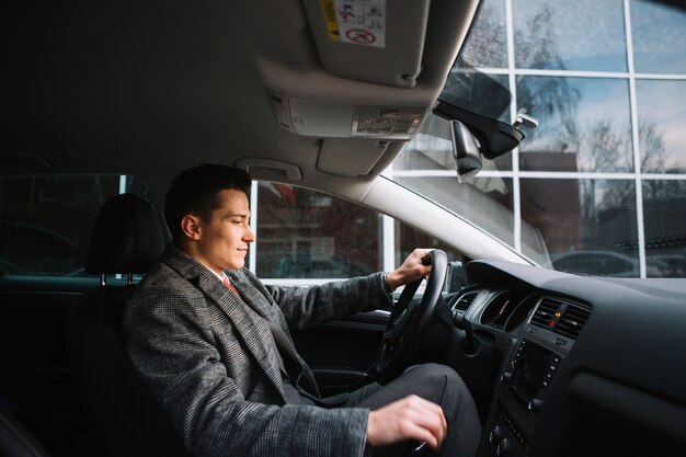 Hombre de negocios conduciendo