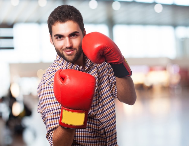 Foto gratuita hombre de negocios con los guantes