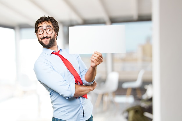 Foto gratuita hombre de negocios loco expresión feliz