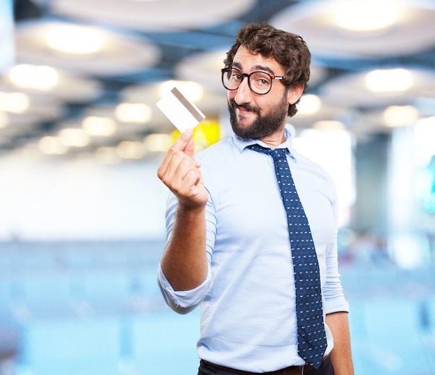 Foto gratuita hombre de negocios loco expresión feliz