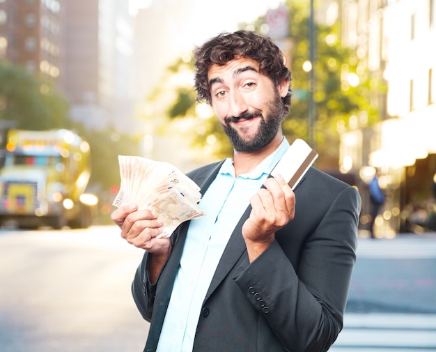 Foto gratuita hombre de negocios loco expresión feliz