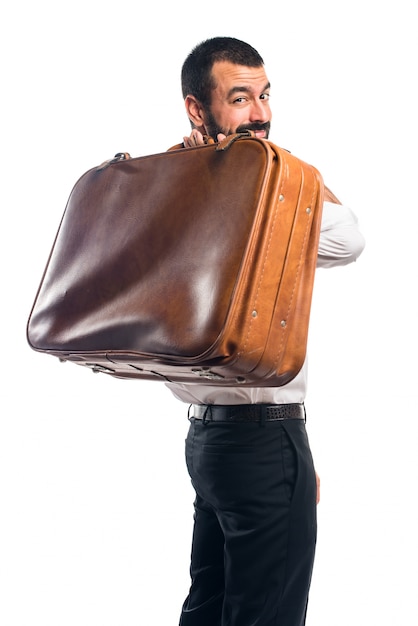 Foto gratuita hombre de negocios con un maletín