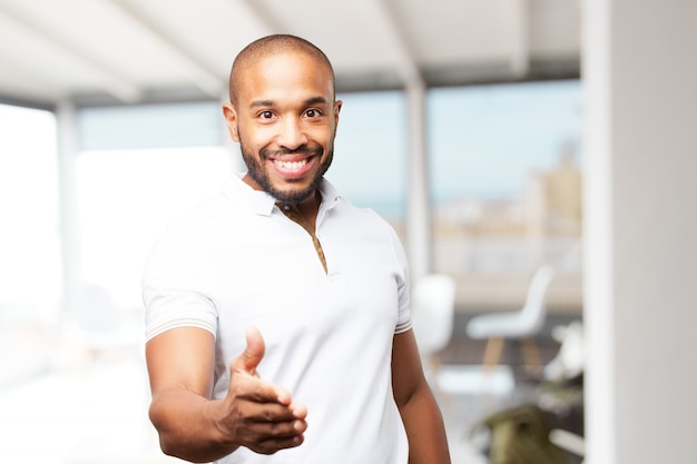 hombre de negocios negro feliz expresión