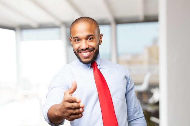 hombre de negocios negro feliz expresión