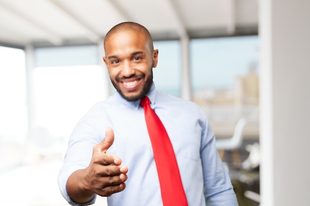 hombre de negocios negro feliz expresión