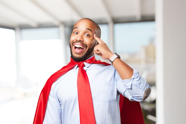 hombre de negocios negro feliz expresión