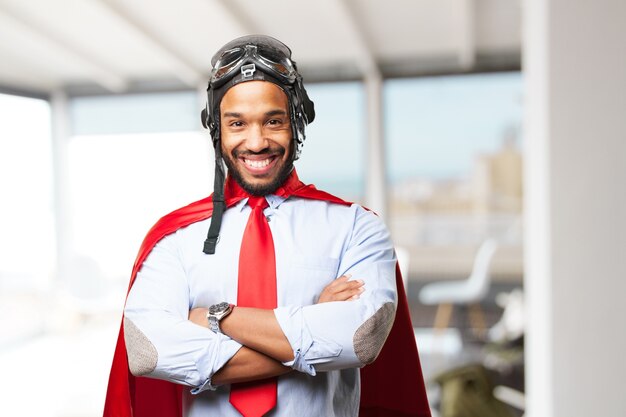 hombre de negocios negro feliz expresión