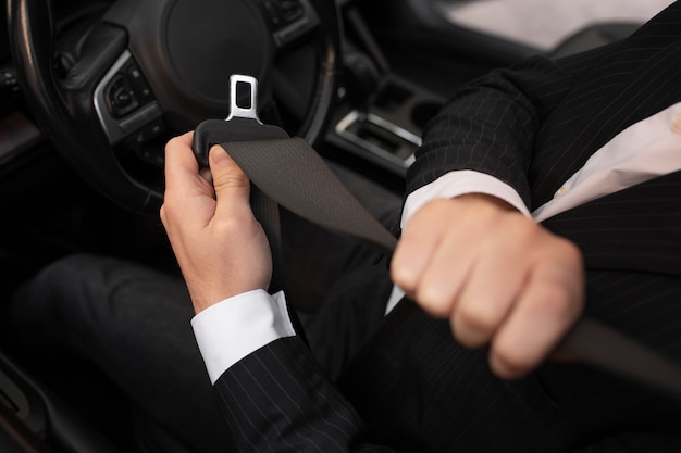 Hombre preparándose para un nuevo viaje en taxi