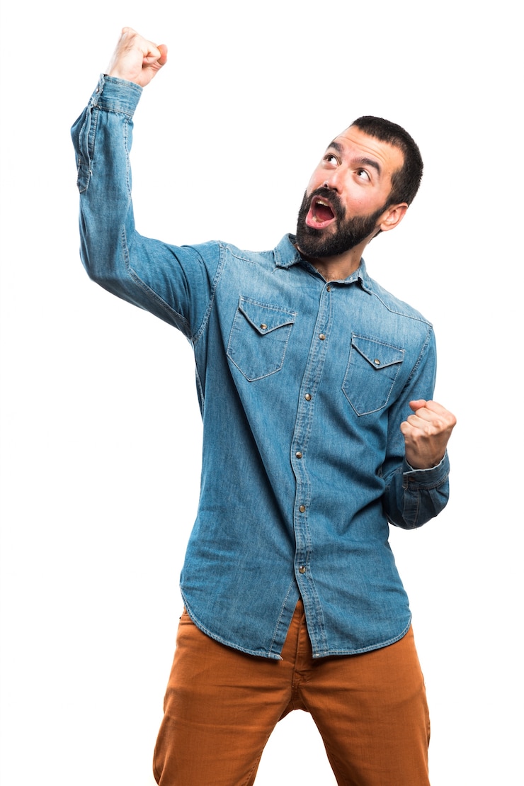 Foto gratuito hombre con suerte