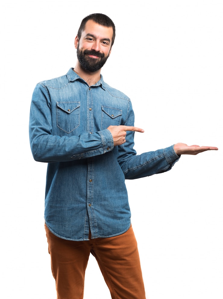 Foto gratuito hombre, tenencia, algo