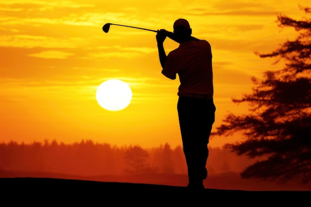 Foto gratuita hombre de tiro completo jugando al golf en la naturaleza