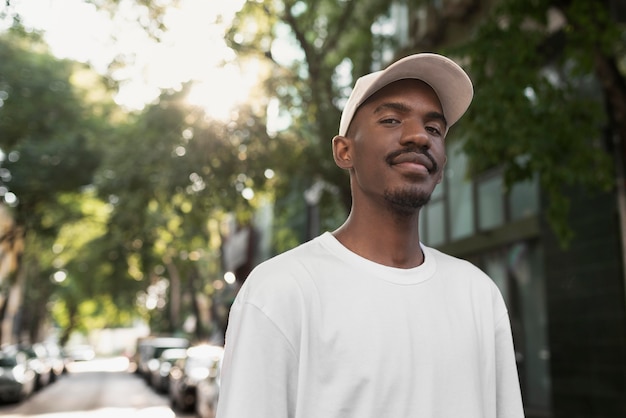 Foto gratuita hombre de tiro medio posando con gorra