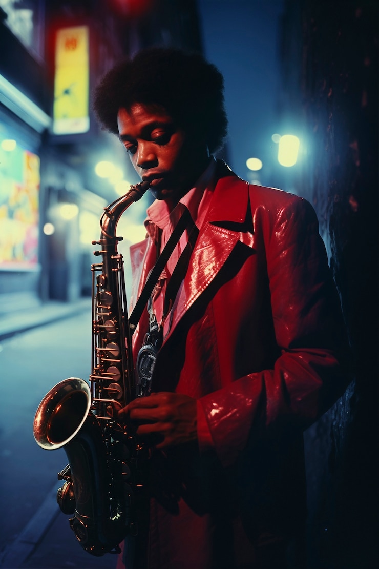 Foto gratuito hombre de tiro medio tocando el saxofón