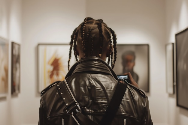 Hombre de tiro medio con trenzas retrato