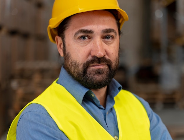 Hombre trabajando en almacén