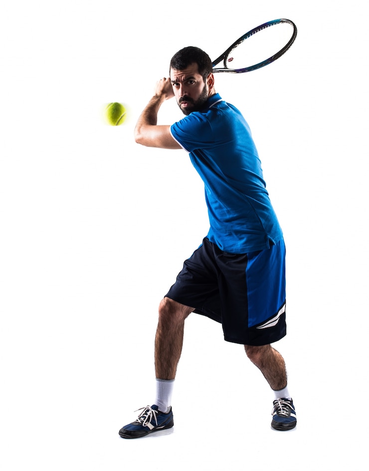 Foto gratuito hombres juegan tenis de mano