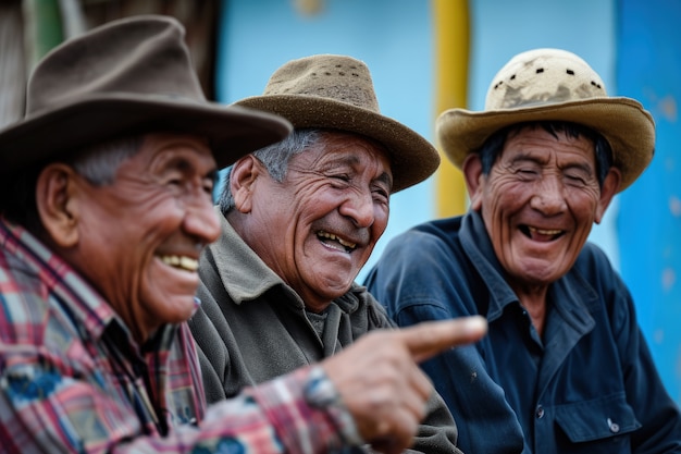 Foto gratuita hombres mayores de tiro medio riendo