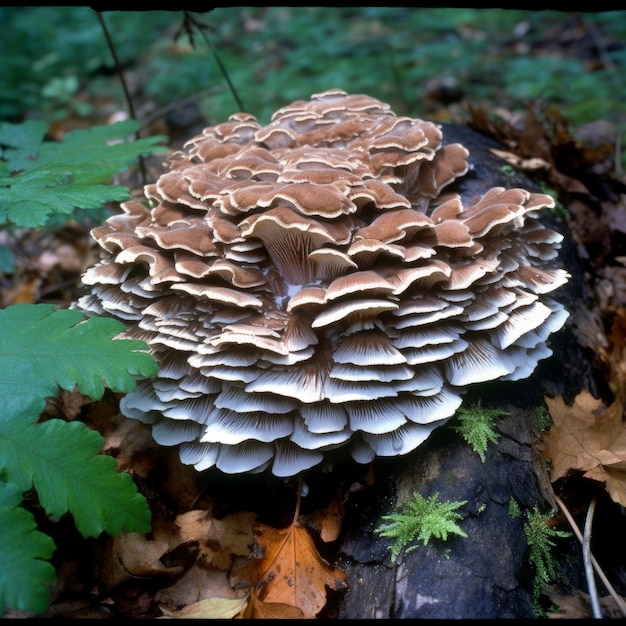 Hongos que crecen en el bosque