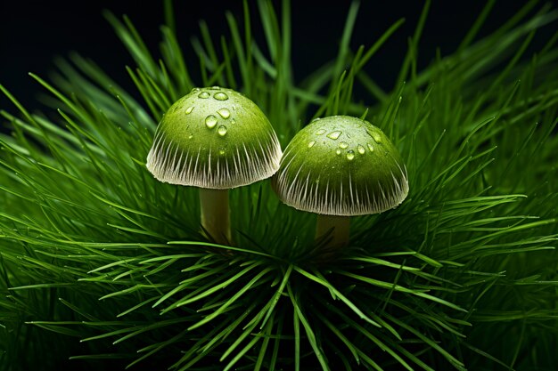 Hongos que crecen en el bosque