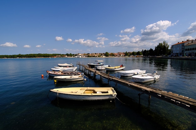 Hora de verano de Rovinj en la orilla del mar de Croacia