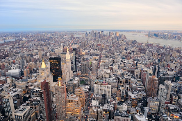 Horizonte del centro de Manhattan de Nueva York