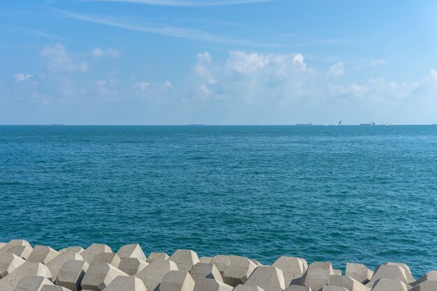 Horizonte, isla, al aire libre, bali, vista, claro