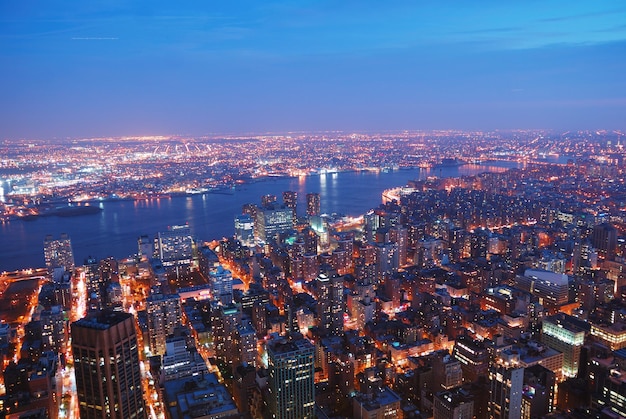 Horizonte de manhattan de la ciudad de nueva york