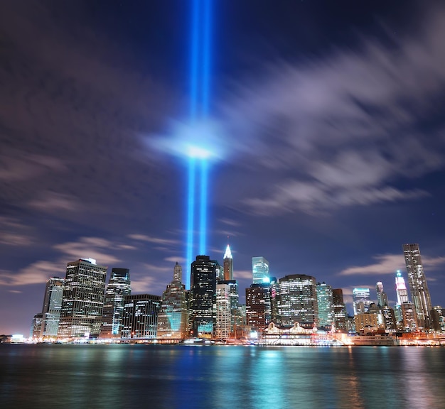 Foto gratuita horizonte de manhattan de la ciudad de nueva york