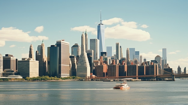 Foto gratuita horizonte de nueva york durante el día