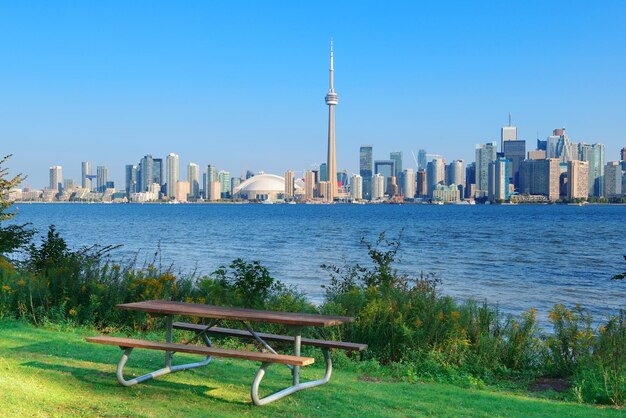 Horizonte de toronto desde el parque