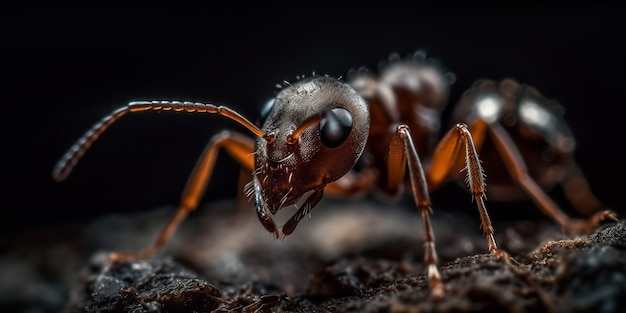 Hormiga realista en la naturaleza.