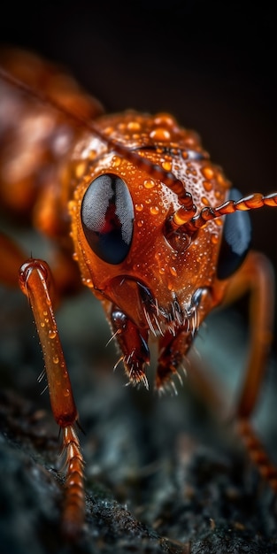 Hormiga realista en la naturaleza.