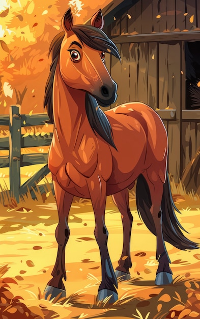 Foto gratuita horse cartoon illustration