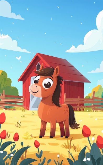 Foto gratuita horse cartoon illustration