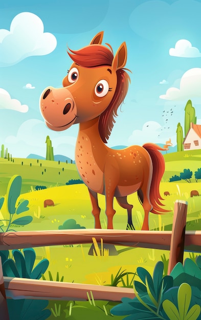 Foto gratuita horse cartoon illustration