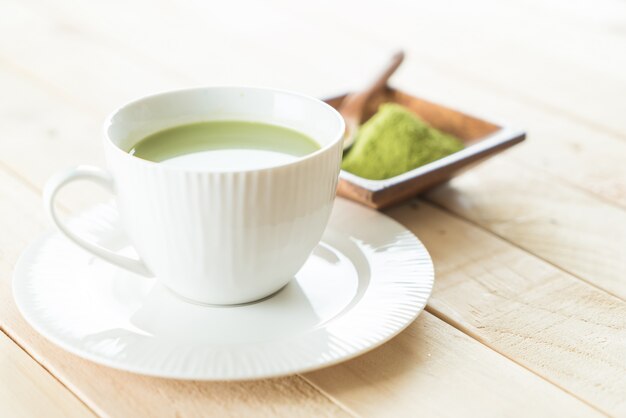 Hot matcha latte