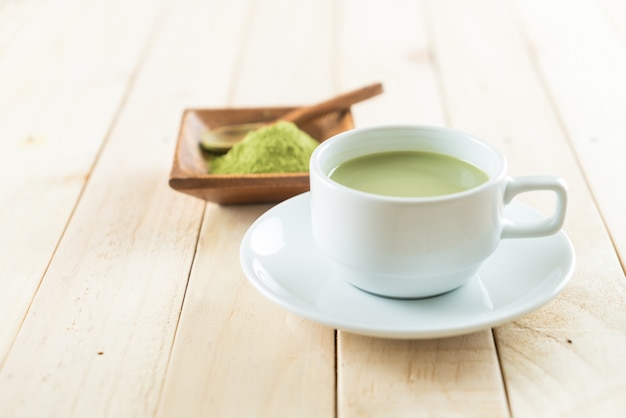 Hot matcha latte