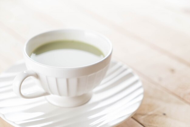 Hot matcha latte