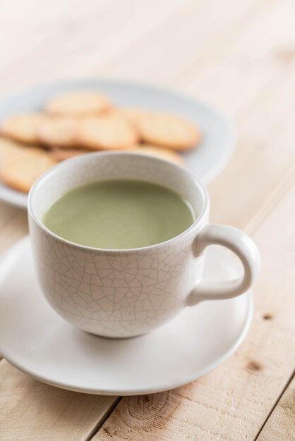 Hot matcha latte