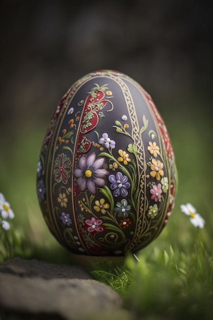 Huevo decorativo de Pascua al aire libre