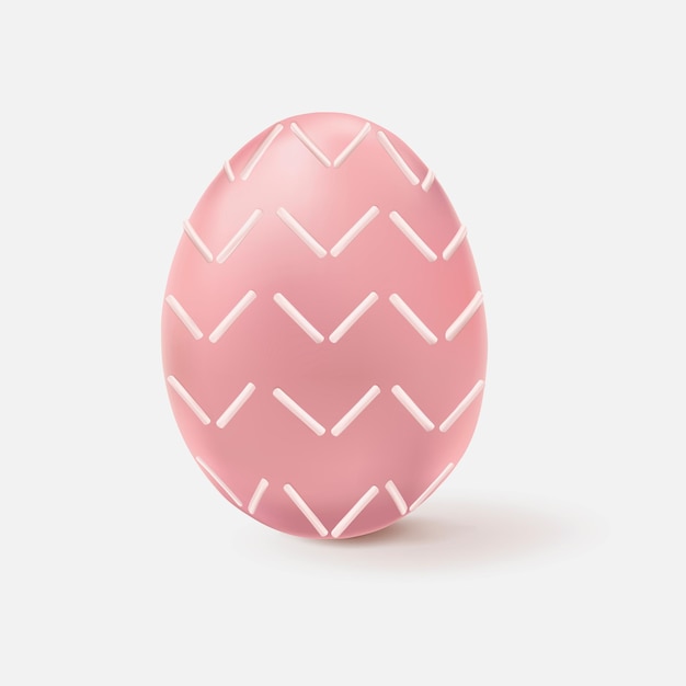 Foto gratuita huevo de pascua 3d rosa con patrón de zig zag