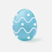 Foto gratuita huevo de pascua azul 3d con estampado de lunares en zig