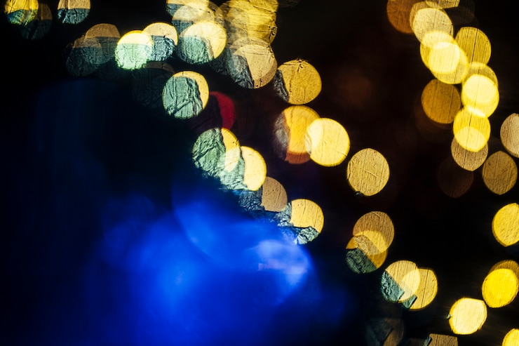 Foto gratuito humo azul cerca de las luces