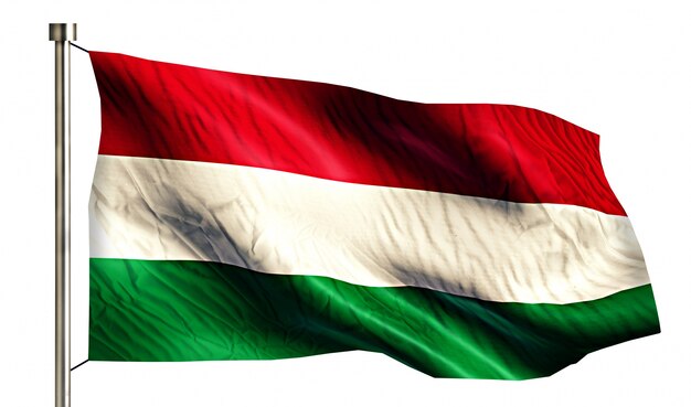 Hungría Bandera Nacional Aislado Fondo Blanco 3D
